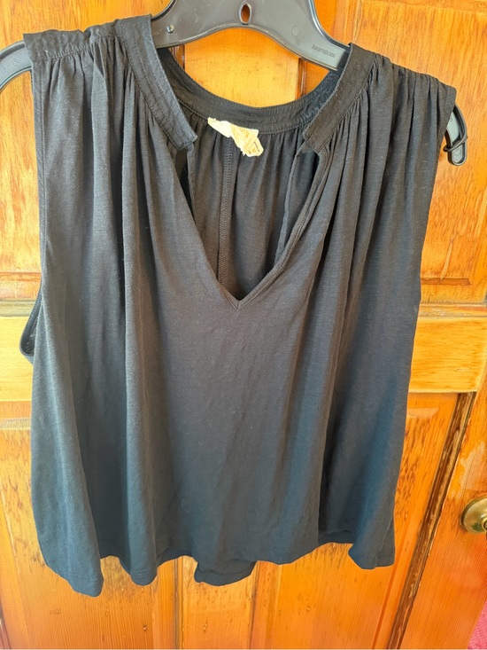 Nation LTD Tops - Black V-Neck Oversized Sleeveless Tank by Nation; Pima Cotton; sold at Evereve